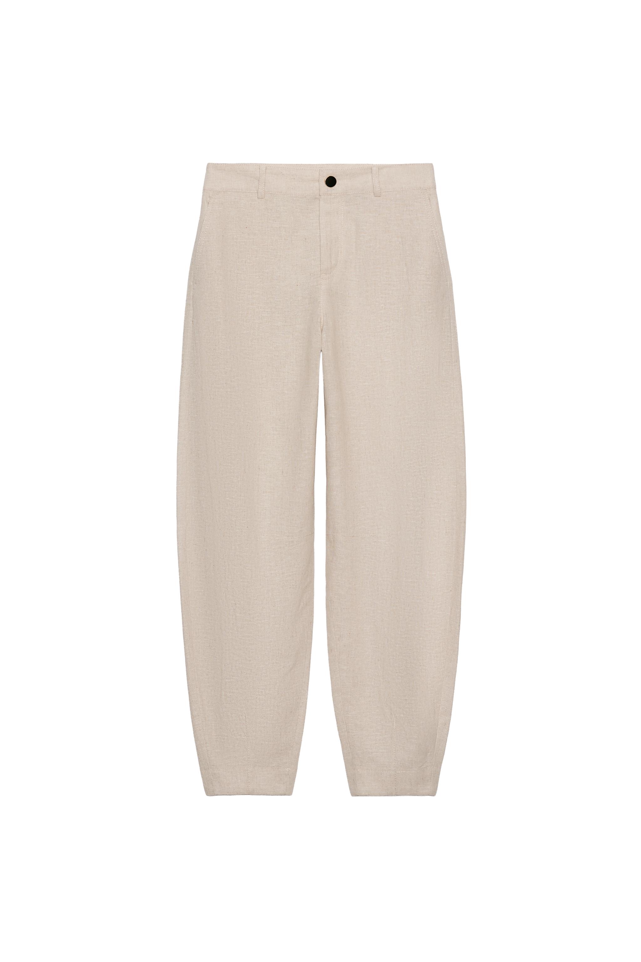 PANTALÓN BARREL CON LINO