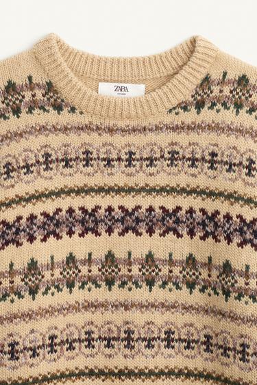 PULL EN JACQUARD GÉOMÉTRIQUE ÉDITION LIMITÉE - Beige de Zara - Image 6