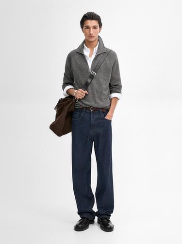 Jersey punto cuello mock - Gris antracita de Zara - Imagen 0