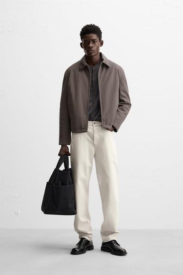 MATCHING COLLAR JACKET - Olive green by Zara - Image 0