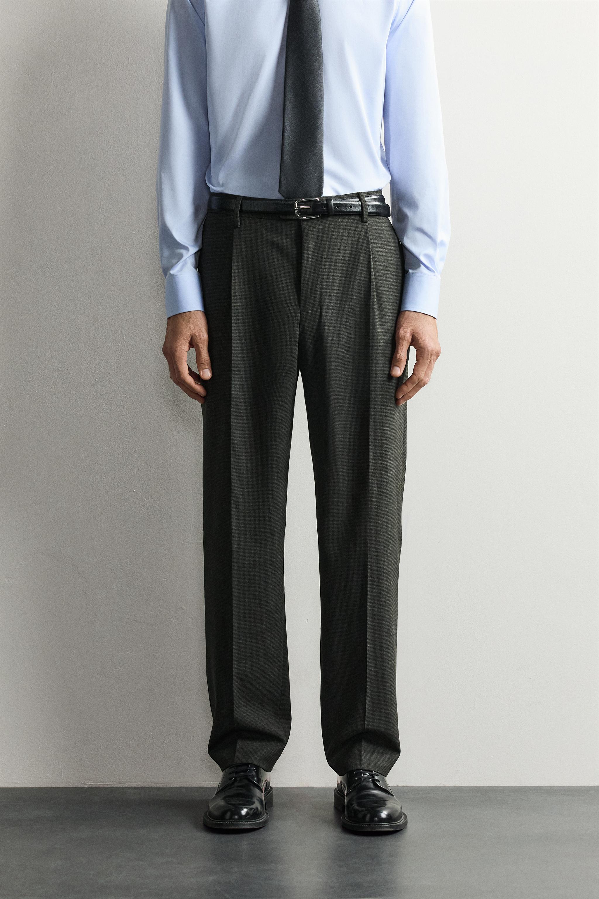 PANTALON DE COSTUME PIED-DE-POULE 100 % LAINE