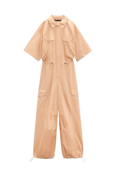 LONG GABARDINE SHIRT JUMPSUIT