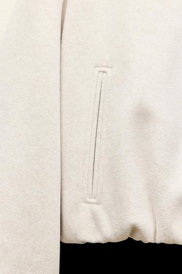 Zara SOFT BOMBER JACKET - Ecru