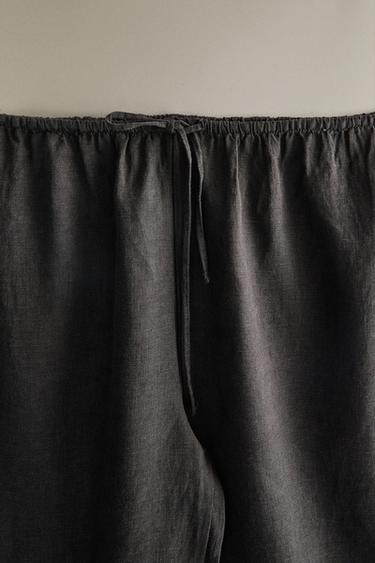 LINEN TROUSERS - Dark grey by Zara - Image 1
