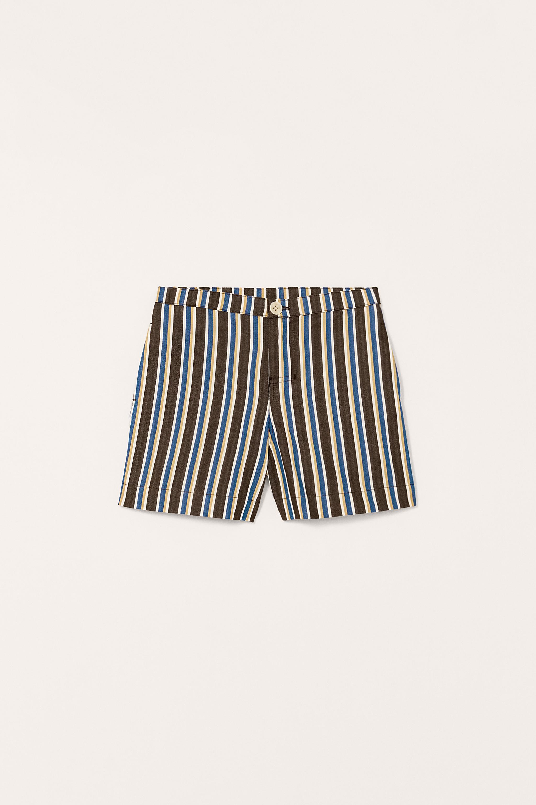 STRIPED LIMITED EDITION SHORTS - Dark brown | ZARA United States