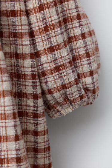 ROBE À CARREAUX - rouille-foncé de Zara - Image 2
