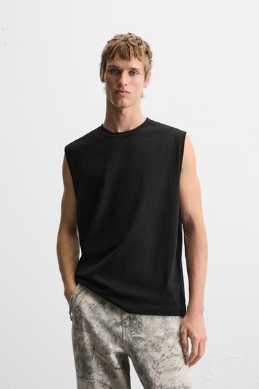 RELAXED FIT TANK TOP - Black by Zara