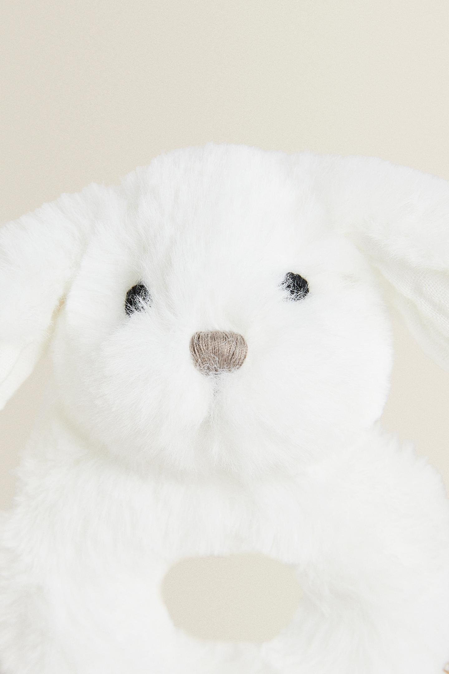 Детская мягкая игрушка Zara Rabbit Baby Rattle Plush Toy, цвет: Белый — фото 2