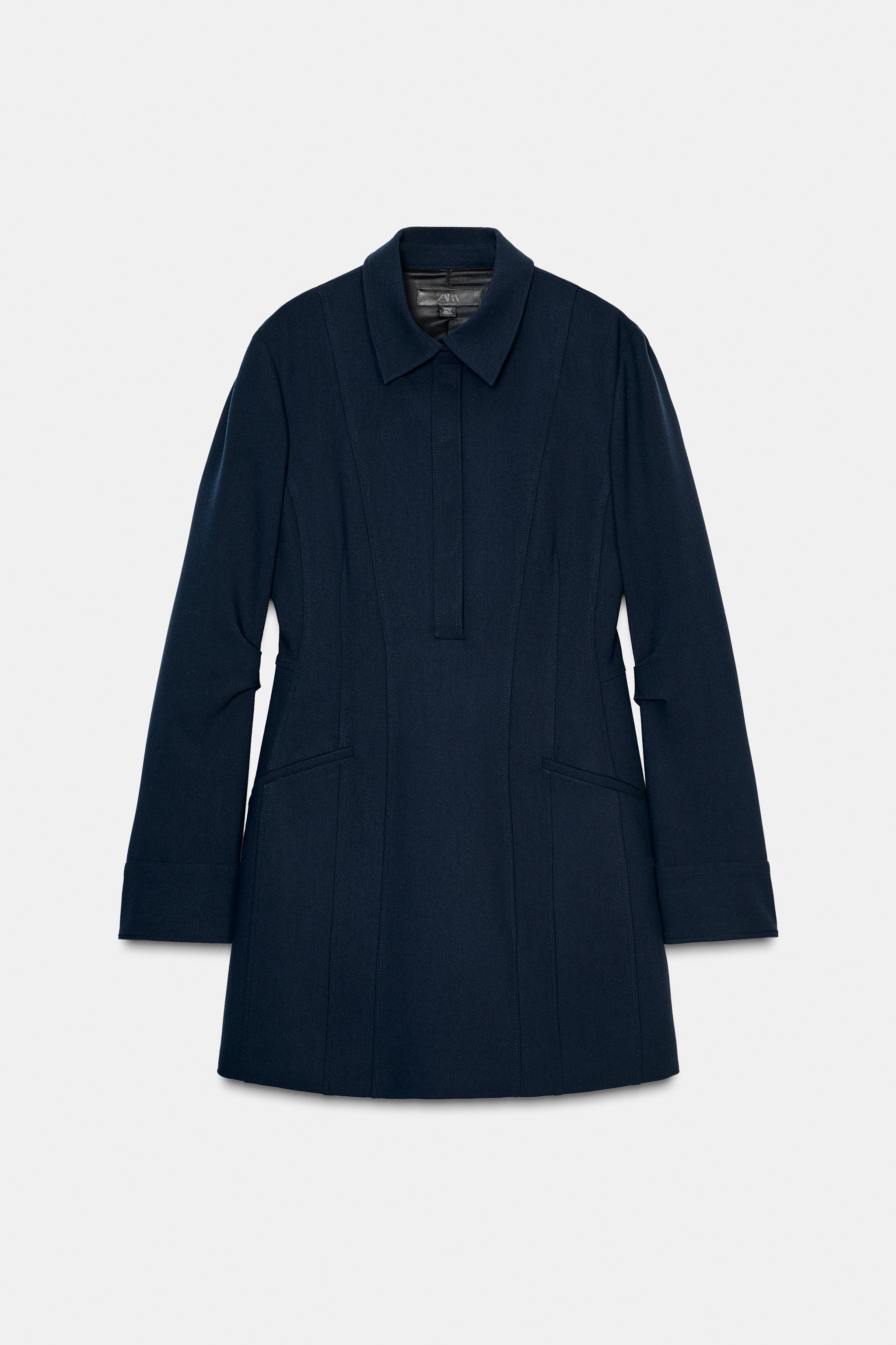 ZWコレクション ショート丈シャツワンピース - ネイビーブルー | ZARA