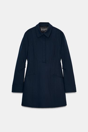 ZW COLLECTION SHORT SHIRT DRESS - Navy blue by Zara