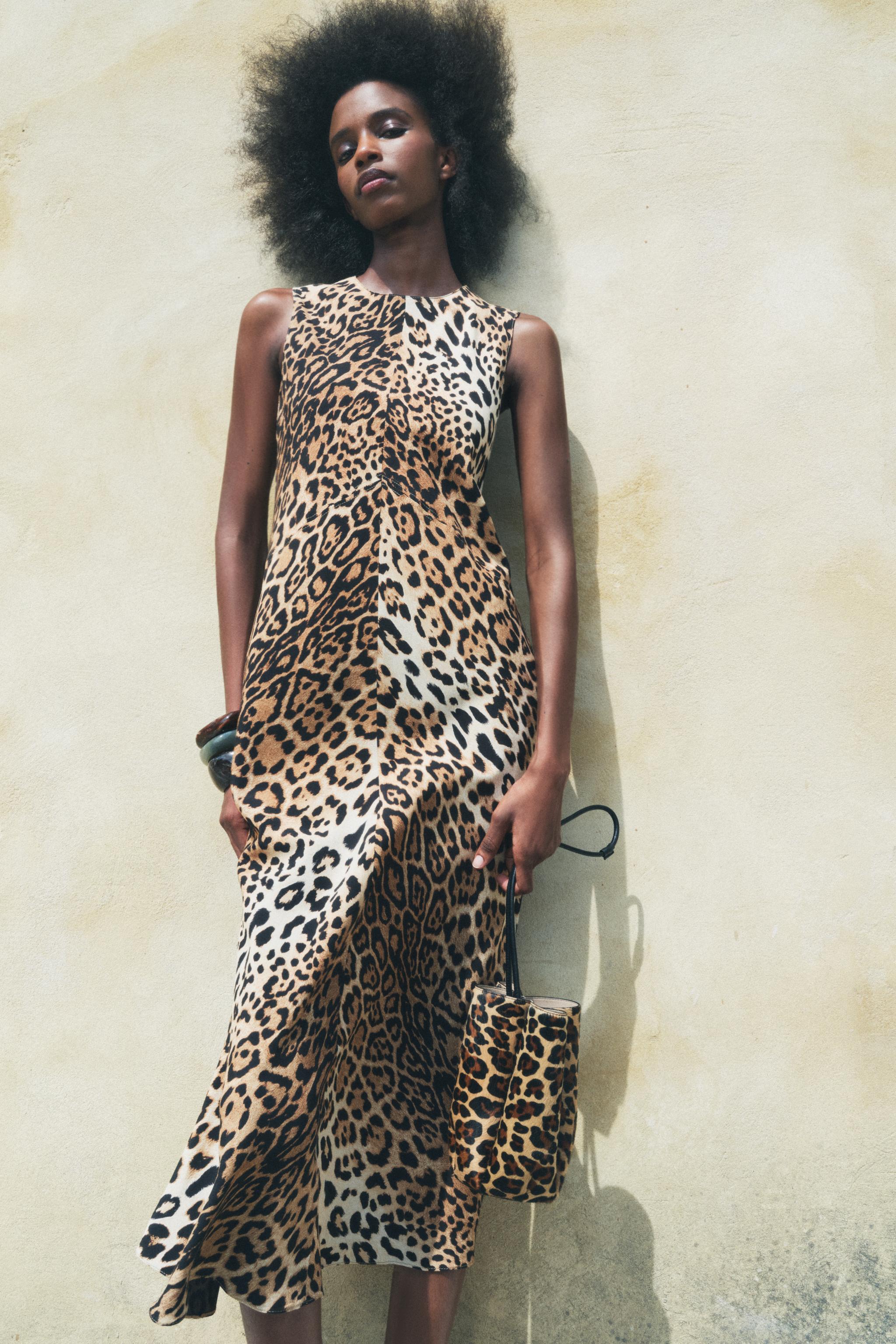 Cheetah print dress long best sale