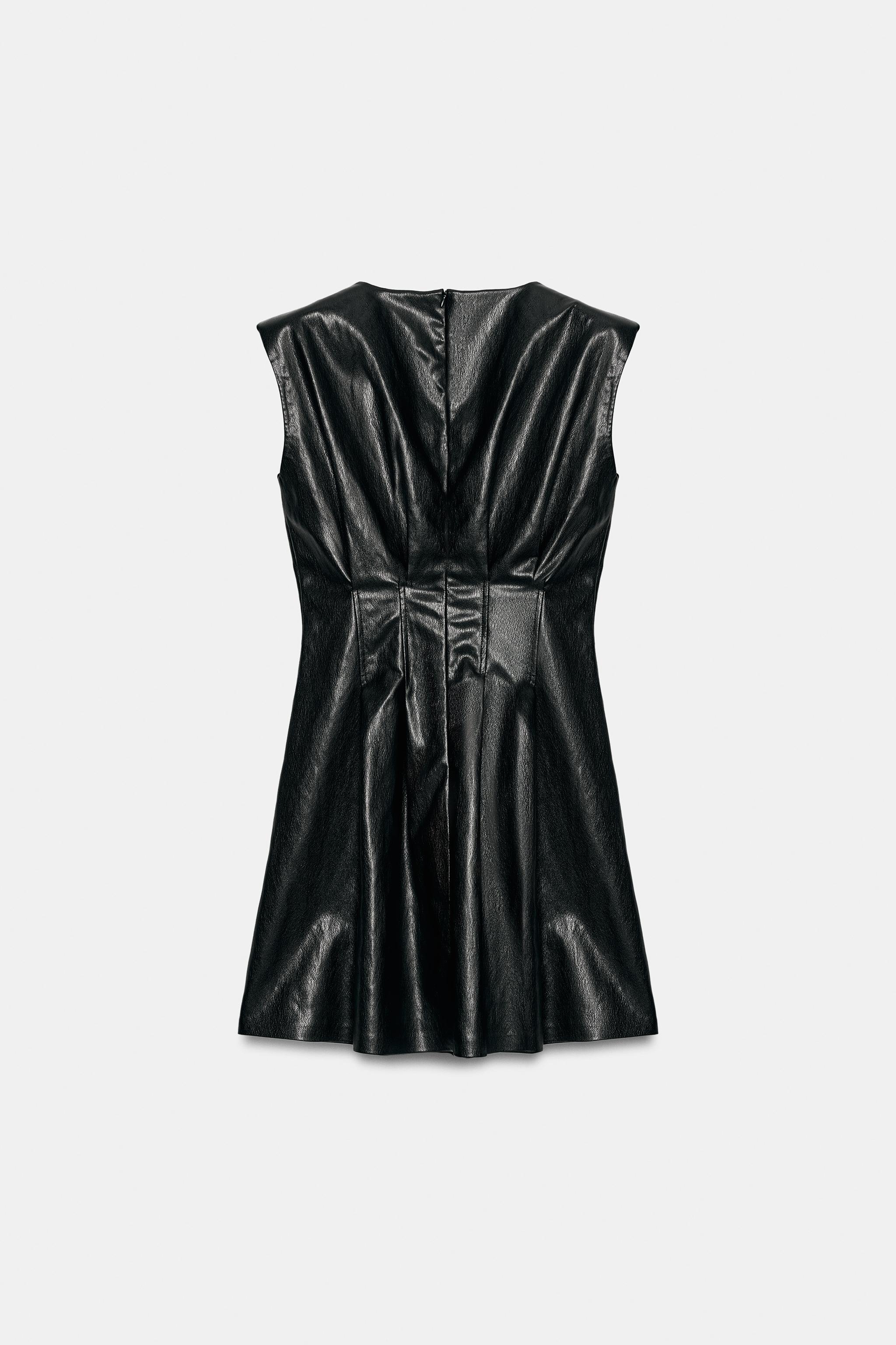 FAUX LEATHER MINI DRESS