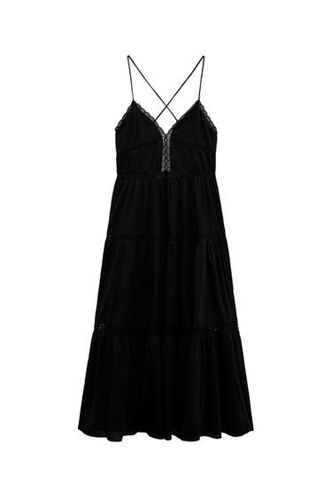 MIDI DRESS WITH LACE TRIM