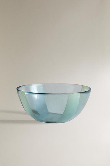 STRIPED GLASS BOWL - Blue by Zara - Image 0