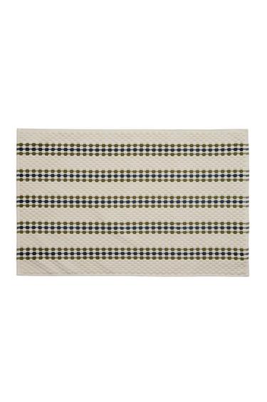 TAPIS DE BAIN GÉOMÉTRIQUE - Bleu / Vert de Zara