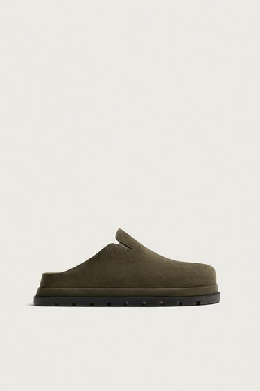 ZUECO PIEL VOLUMEN - Verde de Zara