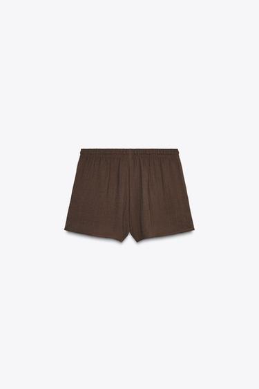 SHORT MINI À LIEN - Marron de Zara - Image 5
