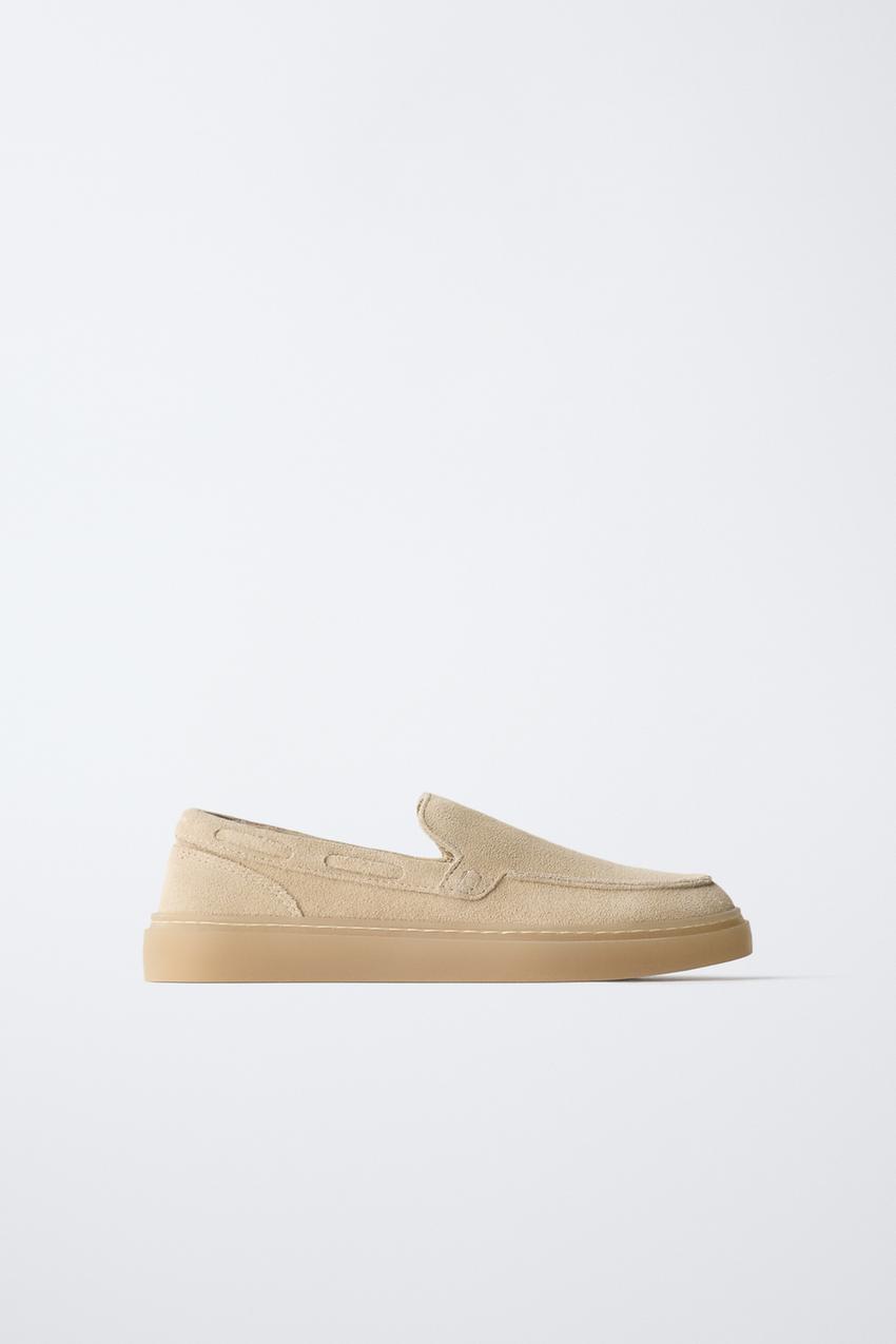 LEATHER BOAT SHOES - Sandy Brown | ZARA United States display picture 1