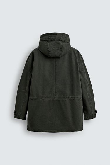 PARKA LAVADA RELAXED FIT - Marrón claro de Zara