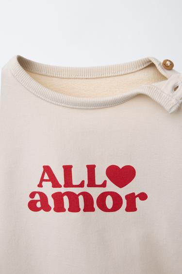 ALL AMOR SWEATSHIRT AND JOGGERS SET - Light beige by Zara - Image 2