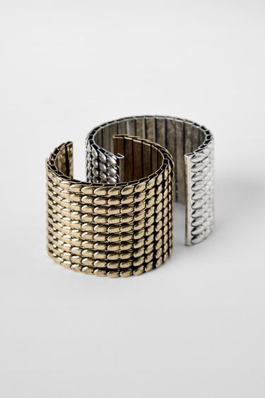 PACK OF 2 TEXTURED CUFFS KATE MOSS X ZARA - Gold / Silver by Zara