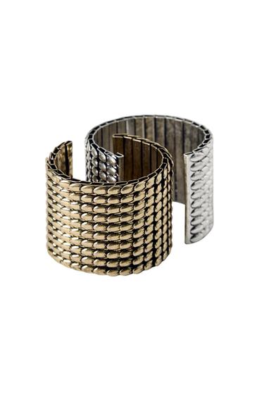Zara 2-PACK OF TEXTURED BRACELETS KATE MOSS X ZARA - Gold / Silver - Image 0