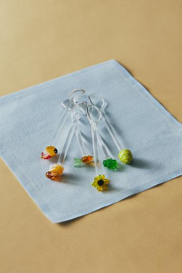 LOT PETITES CUILLÈRES EN VERRE PÂQUES (LOT DE 6) - Vert de Zara