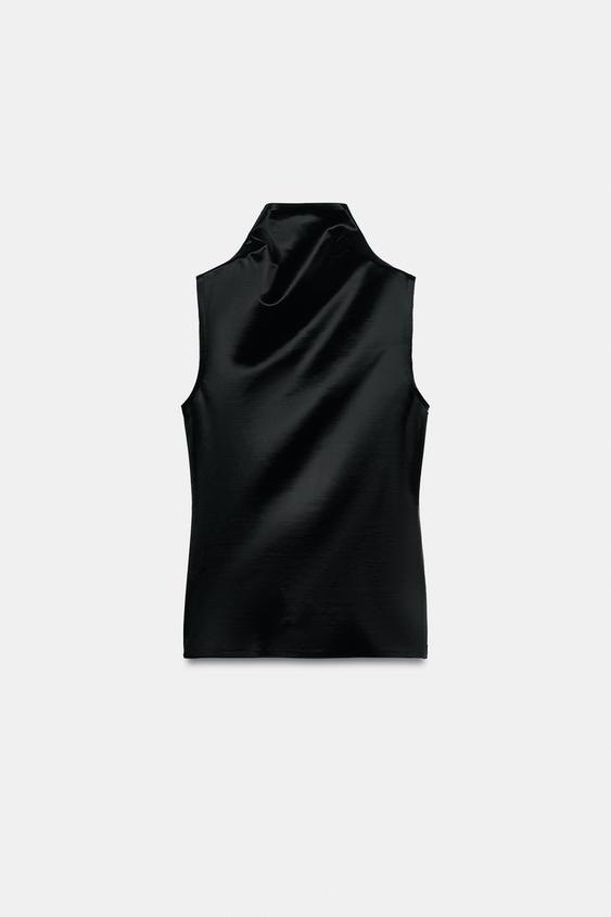 TOP CUELLO PERKINS - Negro de Zara - Imagen 0