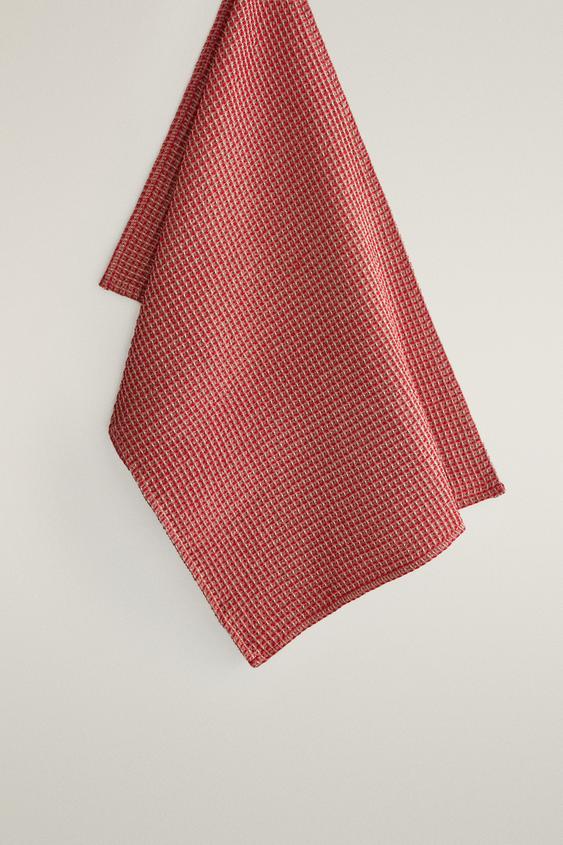 TORCHON CUISINE WAFFLE NOËL - Rouge de Zara - Image 0