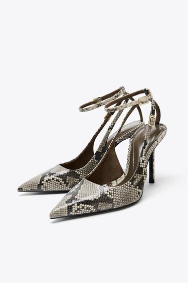 ANIMAL PRINT SLINGBACK HEELED SHOES - Snakeskin by Zara - Image 1
