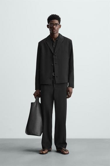 CALÇA DE TERNO REGULAR FIT - Preto da Zara - Imagem 0