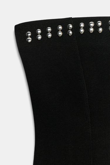 TOP BANDEAU STRETCH À CLOUS - Noir de Zara - Image 5