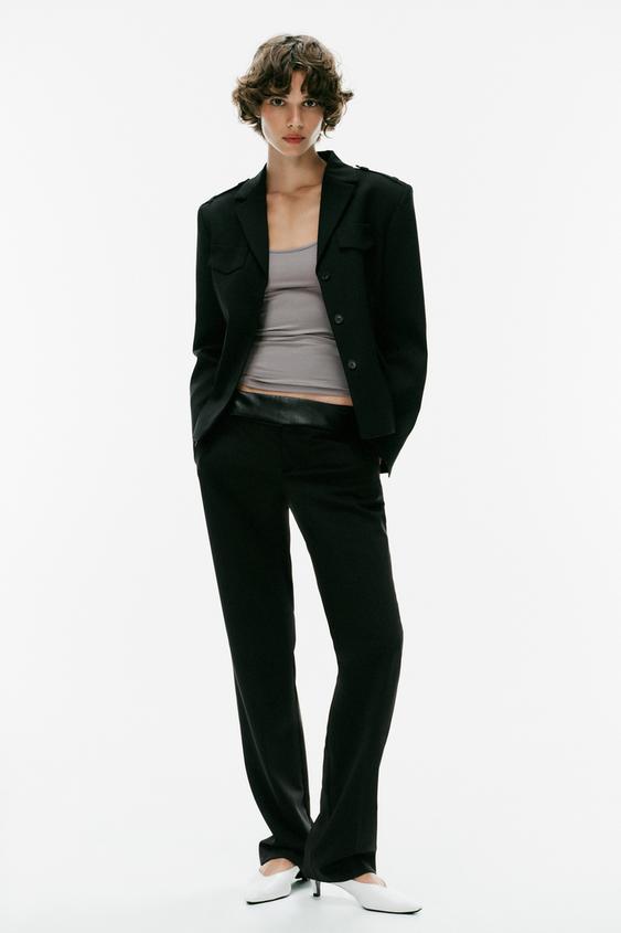 COMBINED STRAIGHT-LEG TROUSERS - Black by Zara - Image 0