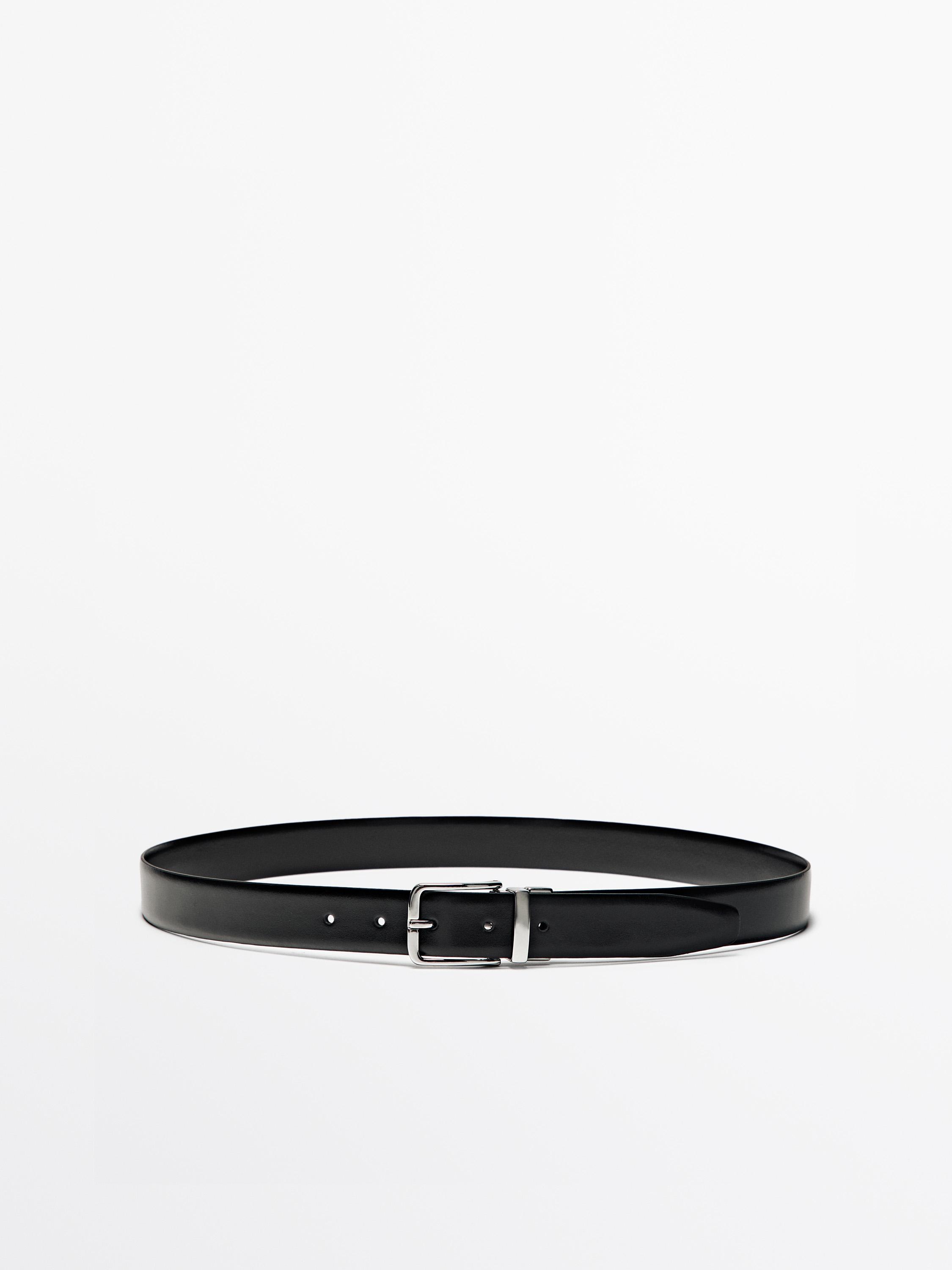 Reversible nappa leather belt