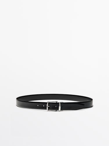 Zara Reversible nappa leather belt - Black