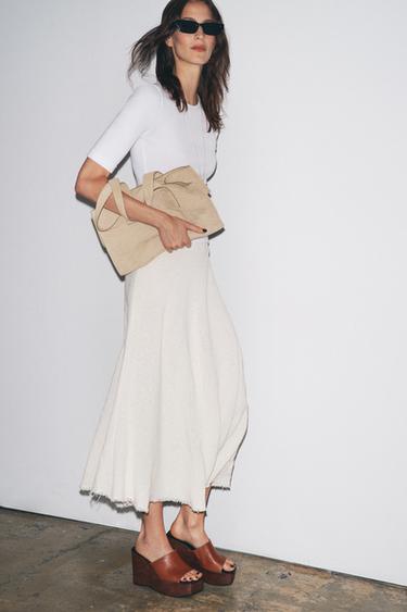 T-SHIRT EN COTON DÉLAVÉ - Blanc de Zara
