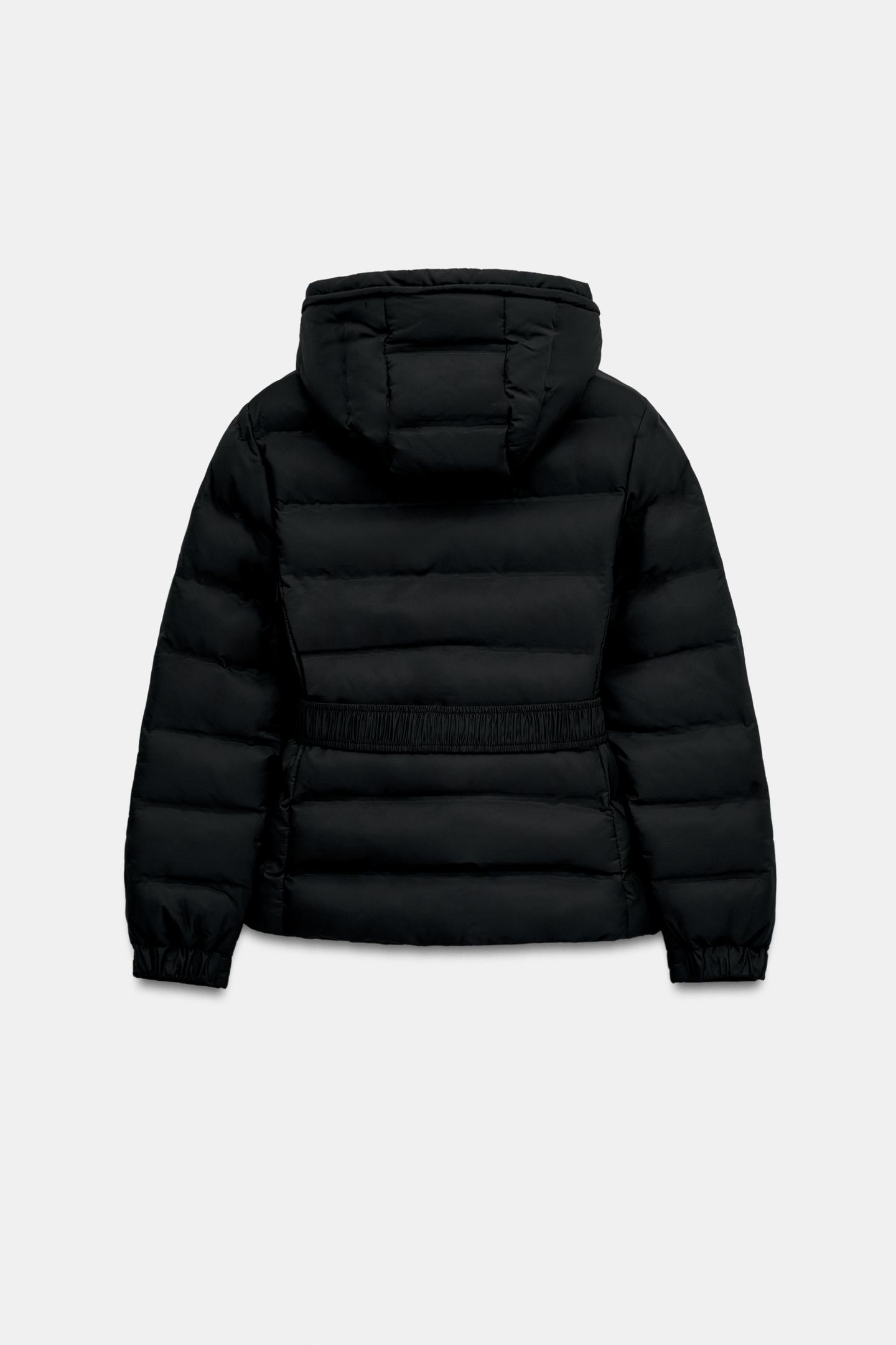 Женская ветровка Zara Water-Repellent Windproof Padded Anorak, цвет: Чёрный — фото 3