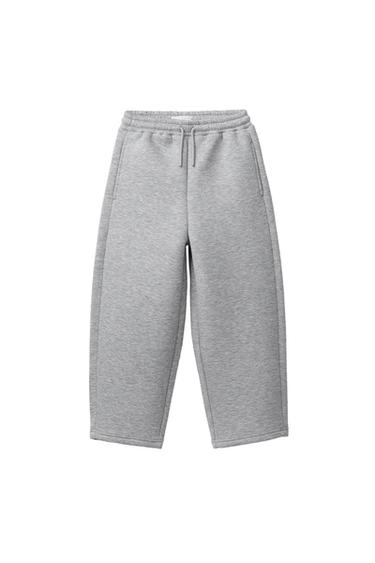 STRAIGHT-LEG NEOPRENE-EFFECT TROUSERS - Grey marl by Zara