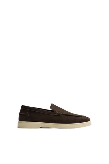 CASUAL LEATHER LOAFERS - Brown by Zara - Image 0