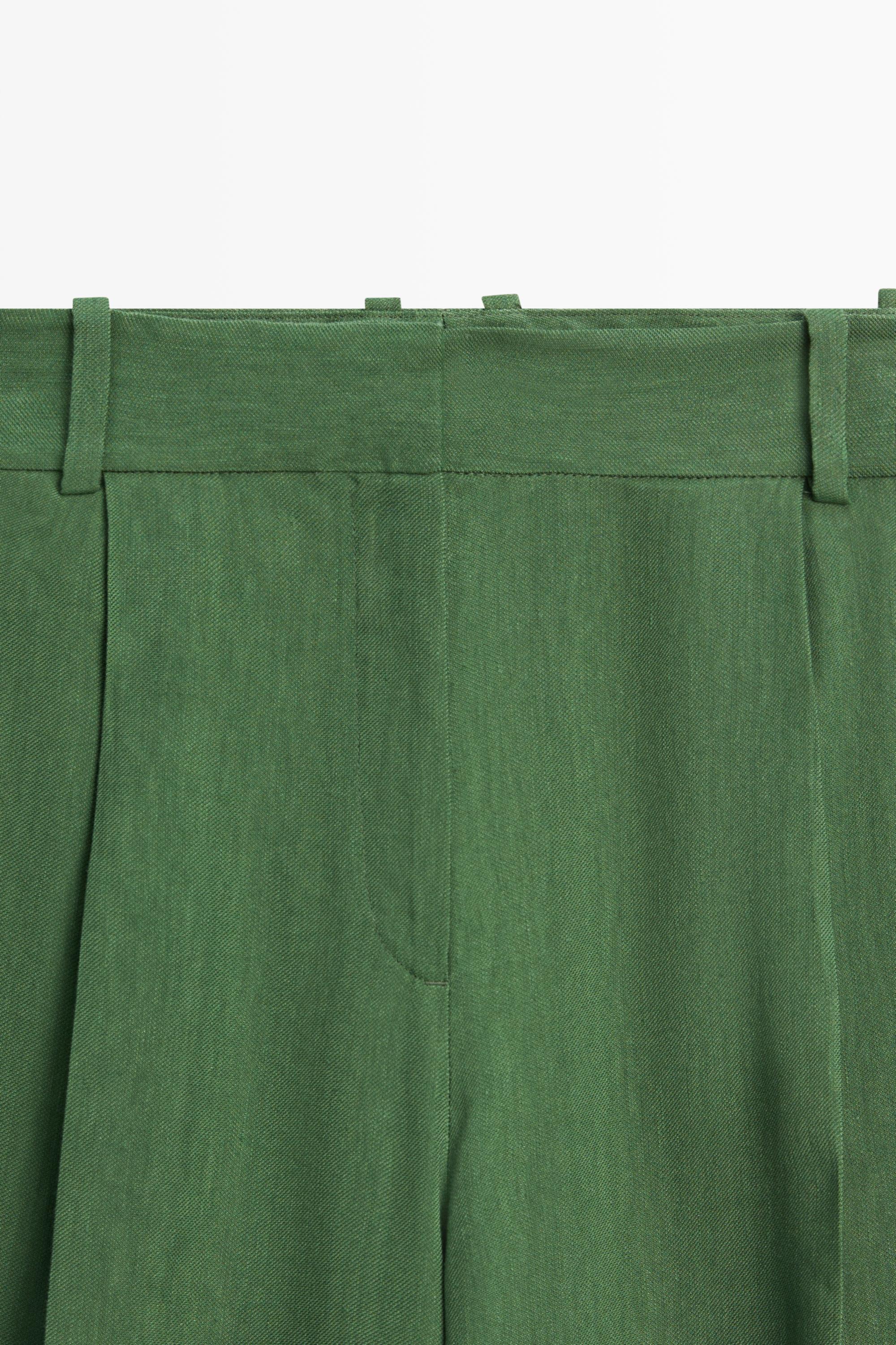 Flowing total look pants — Green / Blue