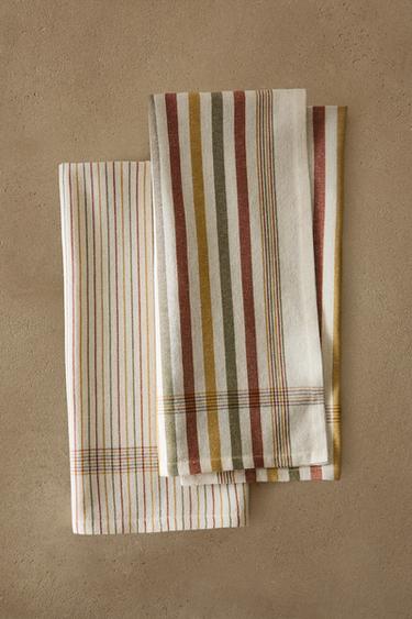 DYED THREAD TEA TOWELS (PACK OF 2) - Greens by Zara - Image 5