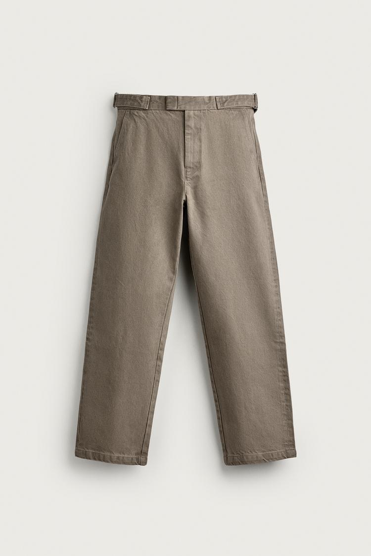 Pantalon chino straight fit trabillas