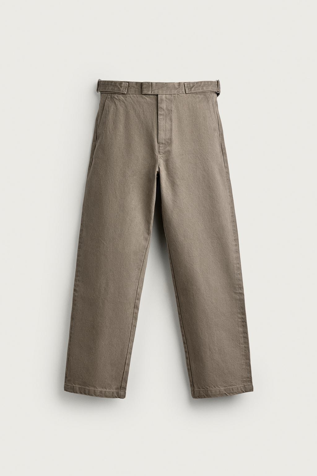 STRAIGHT-LEG CHINO TROUSERS WITH TABS