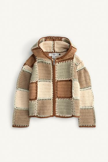 CHAQUETA PUNTO CROCHET CAPUCHA LIMITED EDITION - Multicolor de Zara