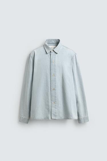 ТҮССІЗДЕНГЕН ЕРКІН ПІШІМДІ ДЕНИМ ЖЕЙДЕ - Ашық көк Zara компаниясынан