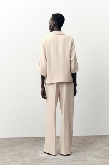 HIGH-WAIST STRAIGHT-LEG TROUSERS - Sand by Zara - Image 2