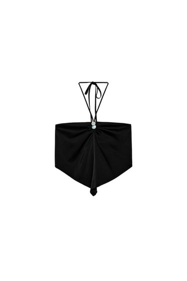 SATIN HALTER NECK TOP