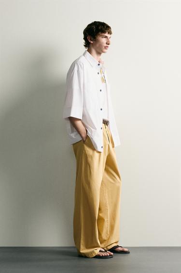 CHEMISE BOXY FIT À RAYURES - Blanc de Zara - Image 3