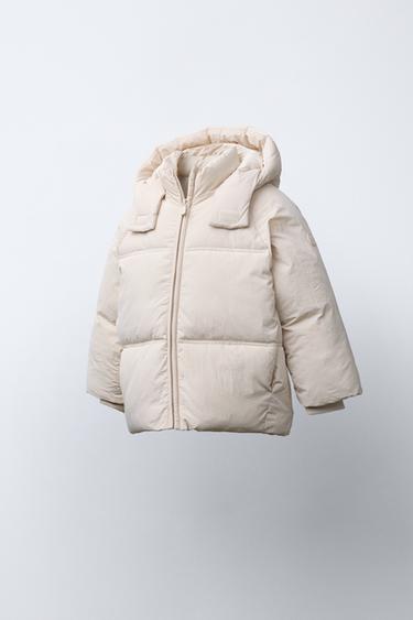WATER REPELLENT HOODED PADDED JACKET - Ecru by Zara - Image 1
