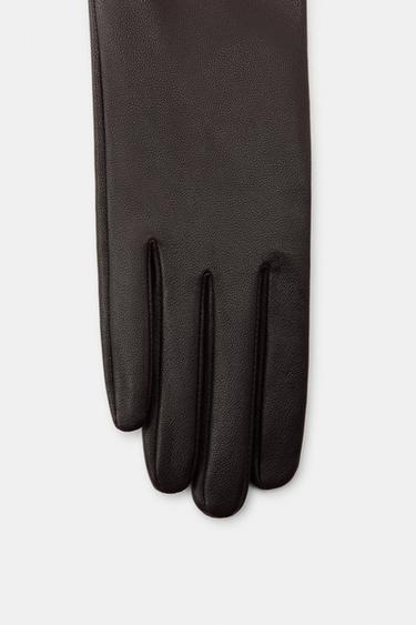 GANTS LONGS 100 % CUIR - Chocolat de Zara - Image 2